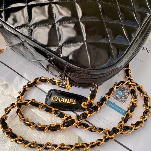 CHANEL Handbags - Chanel  SOLD vintage Black Quilted Leather Bag
Gold plated chain and zipper pull